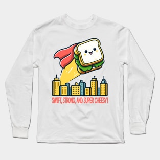 Caped Crusader Sandwich - Grilled Cheese Long Sleeve T-Shirt